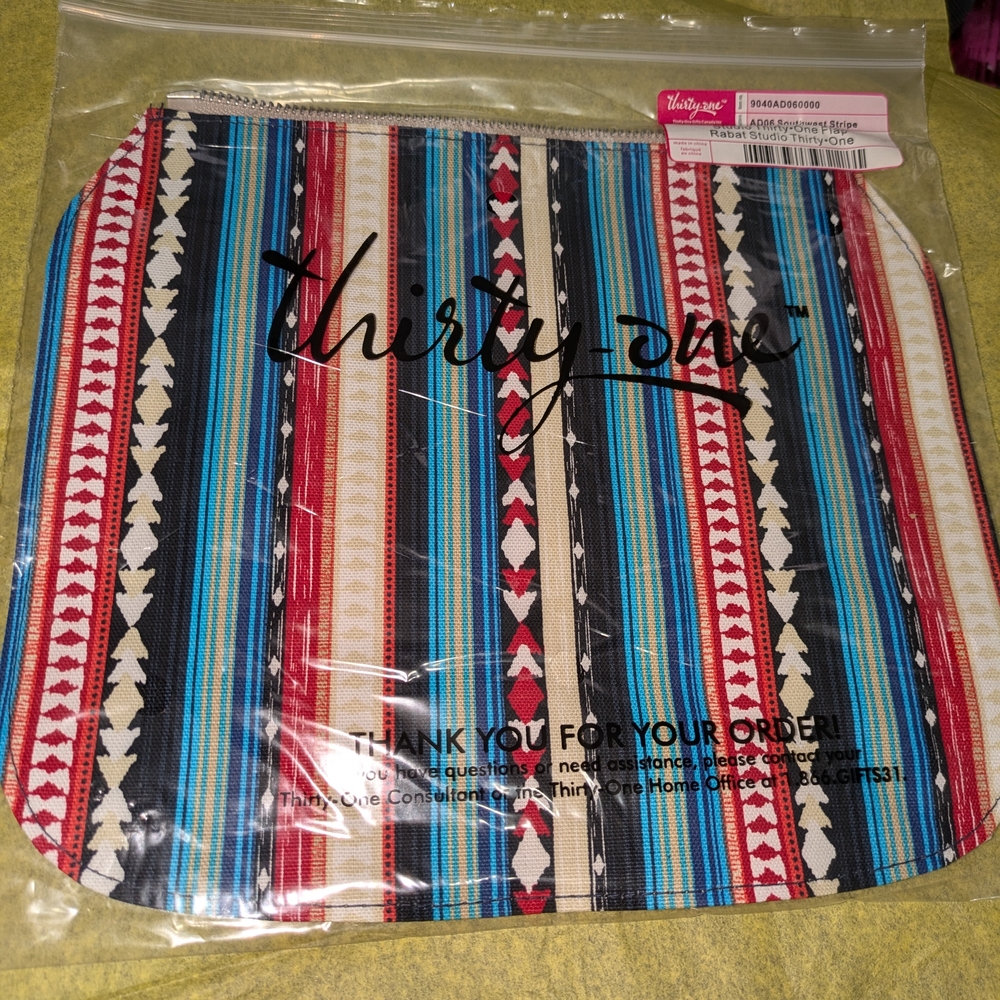 Thirty-One Striped Pouch